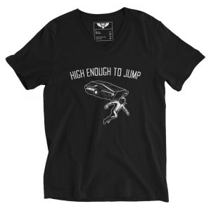 High Enough to Jump - Unisex Short Sleeve V-Neck T-Shirt